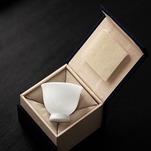 冰种玉瓷高足杯闻香杯品茗杯白瓷茶杯家用个人杯R功夫茶具喝茶杯