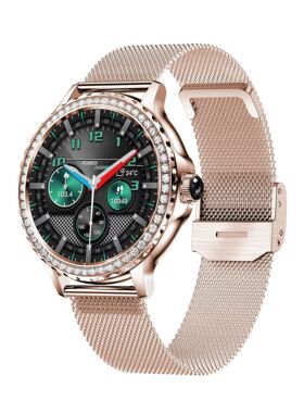 新款NX19智能手表女性蓝牙通话血压血氧检测运动手表时尚镶钻手环