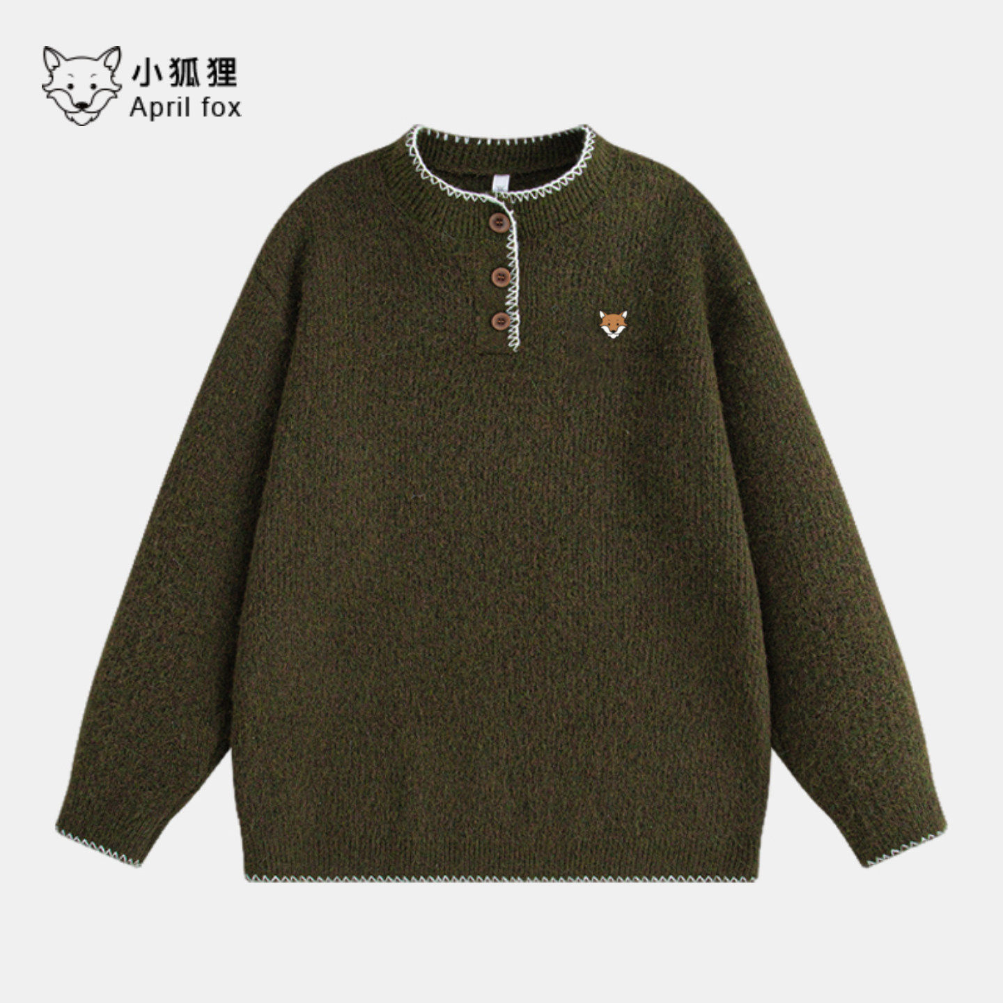 英国小狐狸美式复古针织毛衣男士秋冬慵懒高级感户外宽松纯色上衣,男装,针织衫/毛衣,淘宝优惠券,粉丝福利购,淘宝优惠卷