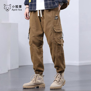 口袋秋冬新款 英国小狐狸美式 裤 工装 子束脚收口锥形 休闲户外男士