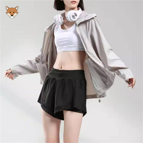 April Fox/英国小狐狸休闲宽松连帽防晒服秋中长款拉链开衫外套