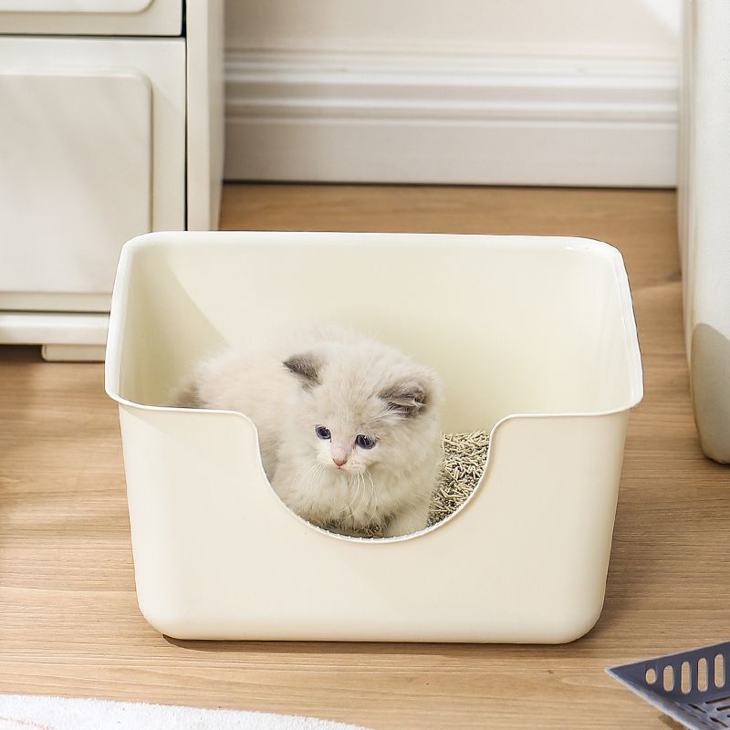 猫砂盆幼小猫放笼子开放式半封闭厕所防外溅沙盆子猫咪用品