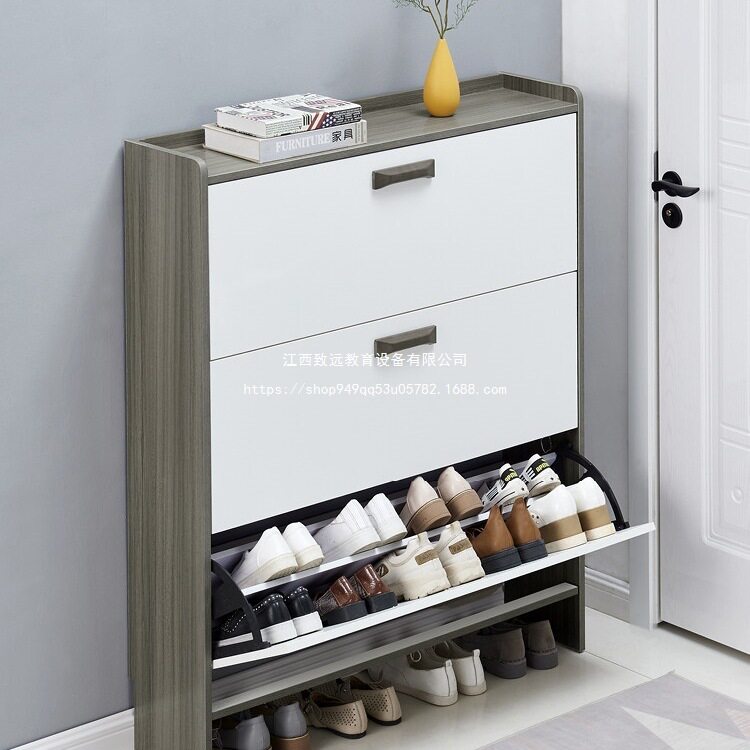 鞋柜17cm家用门口经济型简约现代收纳柜窄多功能翻斗式小r&omega;组装
