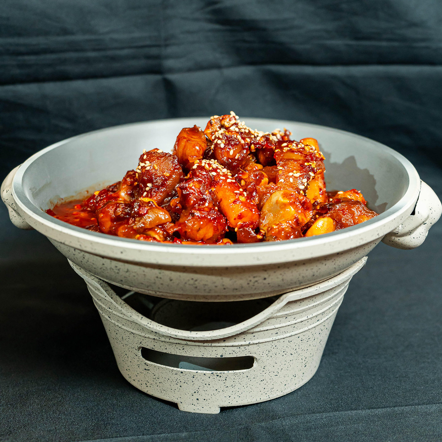 特色复古中式不粘锅铝合金锅仔干锅餐具饭店农家乐小炒肉保温餐具
