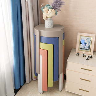 塑料凳子家用加厚高圆凳可叠放板凳风车椅子客厅独凳餐桌备用胶凳