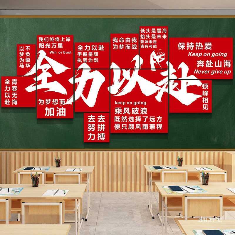 初高三百日誓师氛围布置教室黑板装饰文化墙贴开学班级励志黑板报
