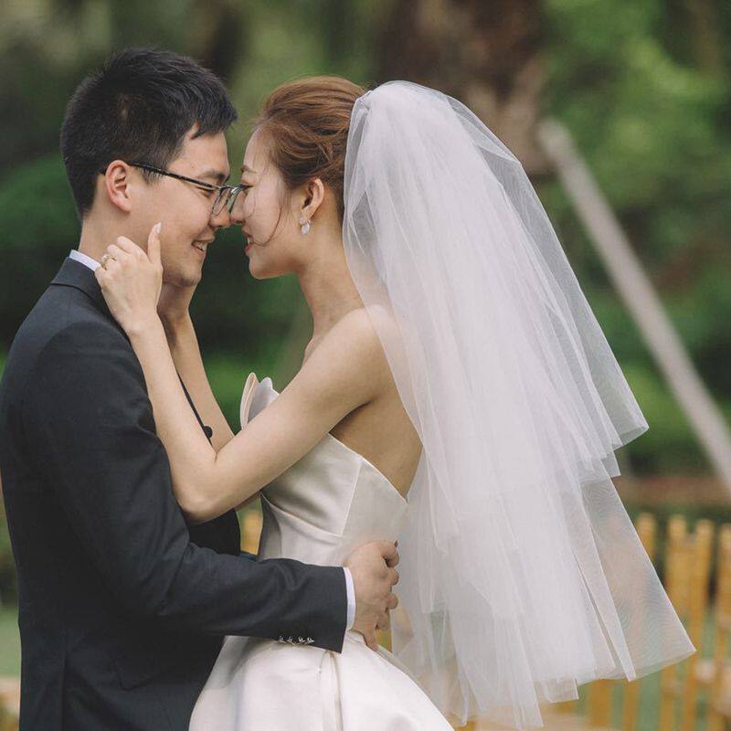 韩式新娘蓬蓬头纱超仙多层婚纱新款结婚头纱简约短款旅拍造型头纱