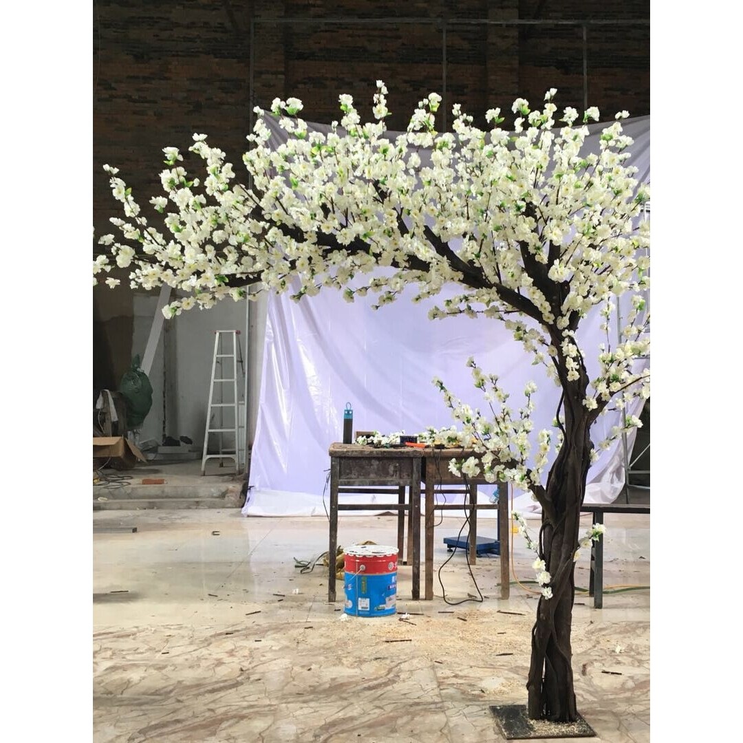 花树客厅落地大假树室内短剧摆设装饰白色樱立体梨花树