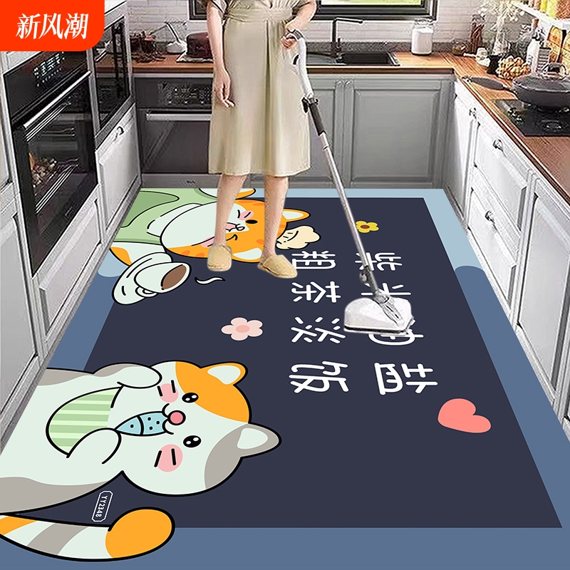 硅藻泥厨房地垫防滑防油吸水垫门口脚垫防水可擦免洗地毯入户