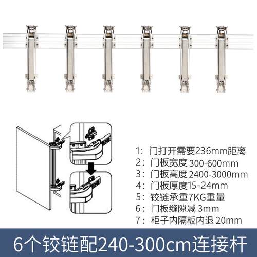 巴士门铰链滑轨配件五金移门衣柜折叠门智能橱柜平移特殊地柜静音