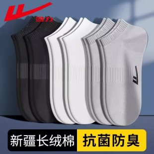 短袜纯色新疆棉透气吸汗防臭抗菌运动船袜 薄款 回力袜子男士 夏季