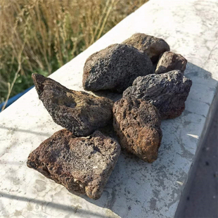 天然火山石大块复古褐色室内软装鱼缸造景装饰基地垒墙园林造景石