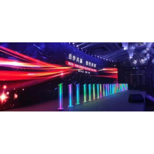 亚克力无线能量立柱开幕仪式庆典启动道具七彩发光手印立柱可定制