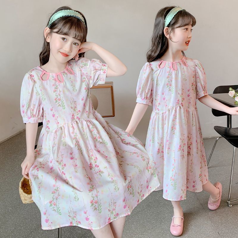女童连衣裙子薄款夏装2026新款洋气女孩夏季儿童甜美碎花公主裙潮