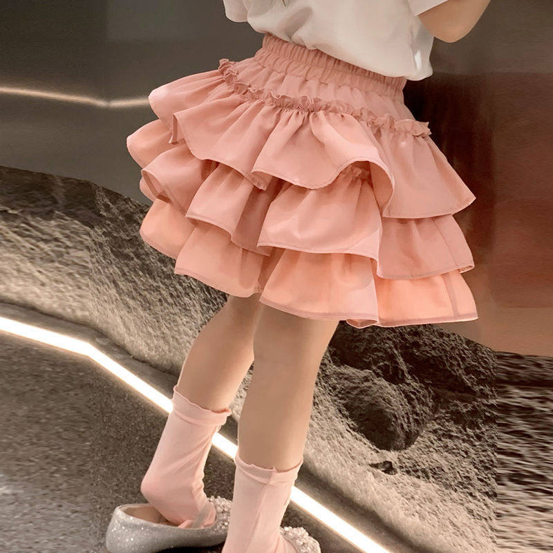 女童半身裙夏装2025新款洋气儿童蛋糕H群小女孩短裙蓬蓬裙公主裙