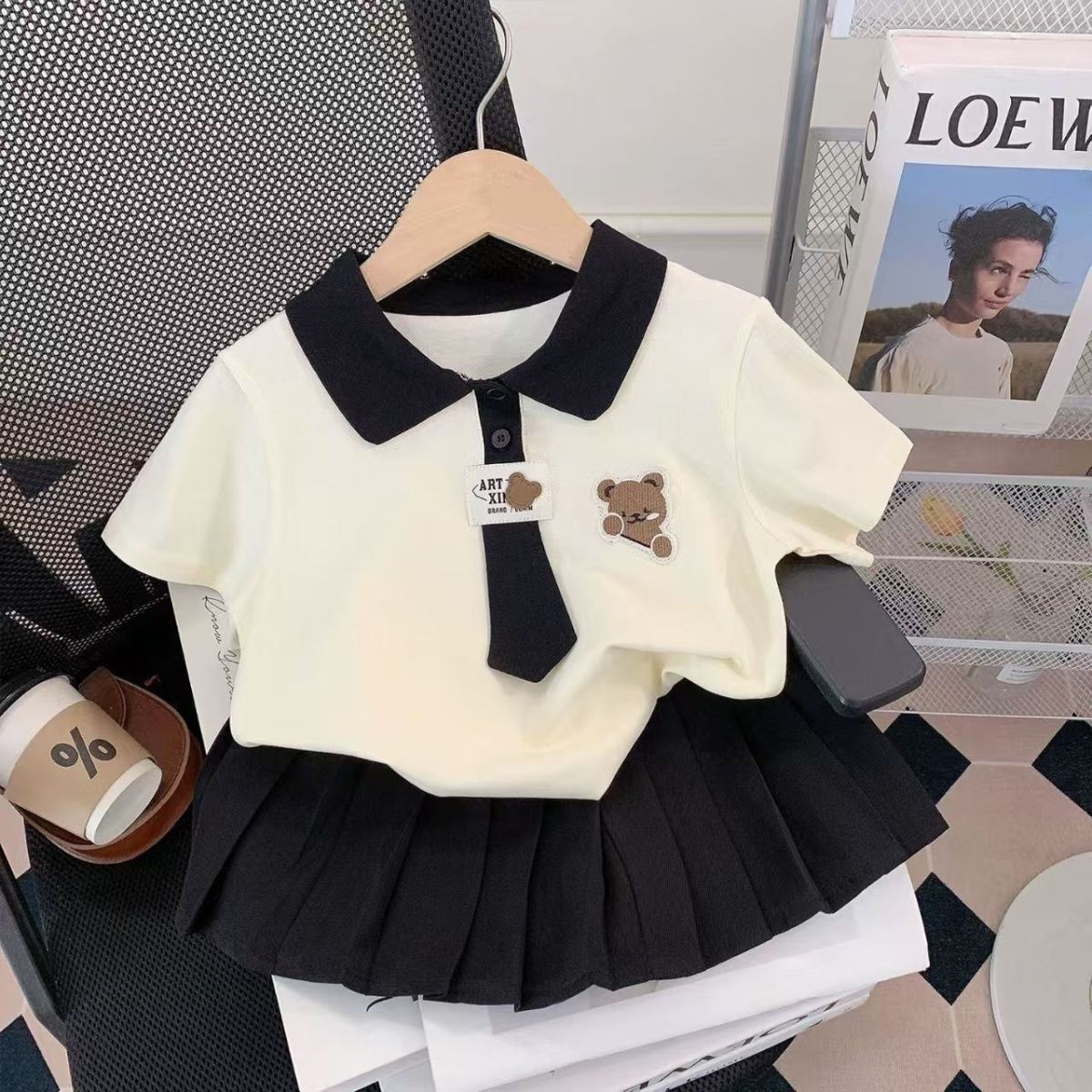 女童夏装套装2026短袖新款洋气中大童儿童学院两件套裙子夏季