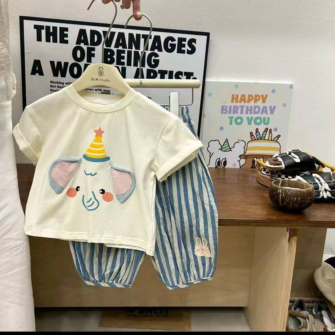 男童套装夏装2026新款儿童短袖T恤裤子两件套宝宝夏季衣服两件套