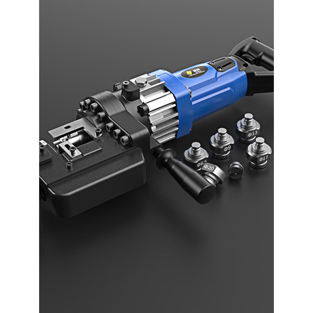 德国进口盛牌手提式电动液压冲孔模具角铁槽钢冲孔一字椭圆打孔机