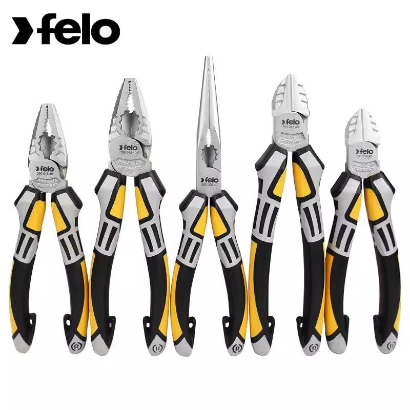 德国FELO飞龙钢丝钳进口镀铬钳子工具尖嘴钳斜口钳强力老虎钳NWS