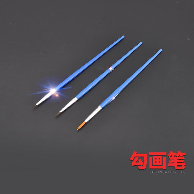 幼儿童绘画涂鸦颜料画刷勾线描边水粉水彩笔尼龙笔数字油画笔