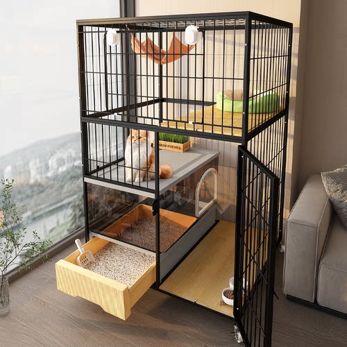 猫笼子猫厕所一体超大自由空间家用室内别墅一室一厅一卫猫咪屋舍