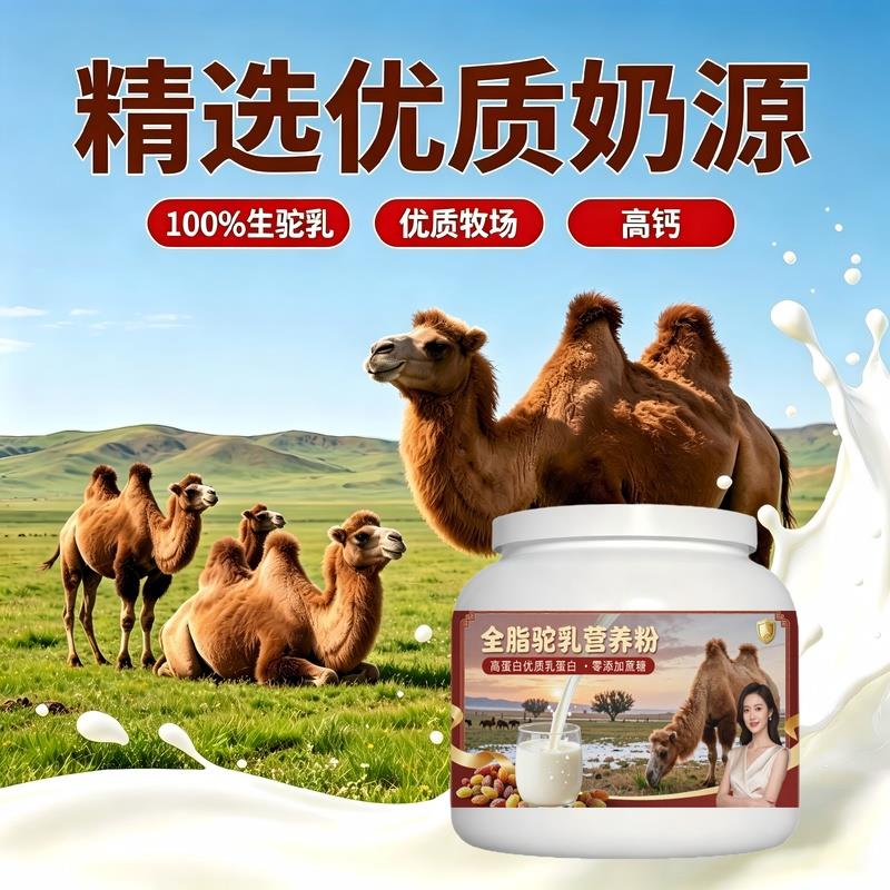 中老年全脂驼乳粉温冲速溶高钙高蛋白驼奶粉散养正宗纯正