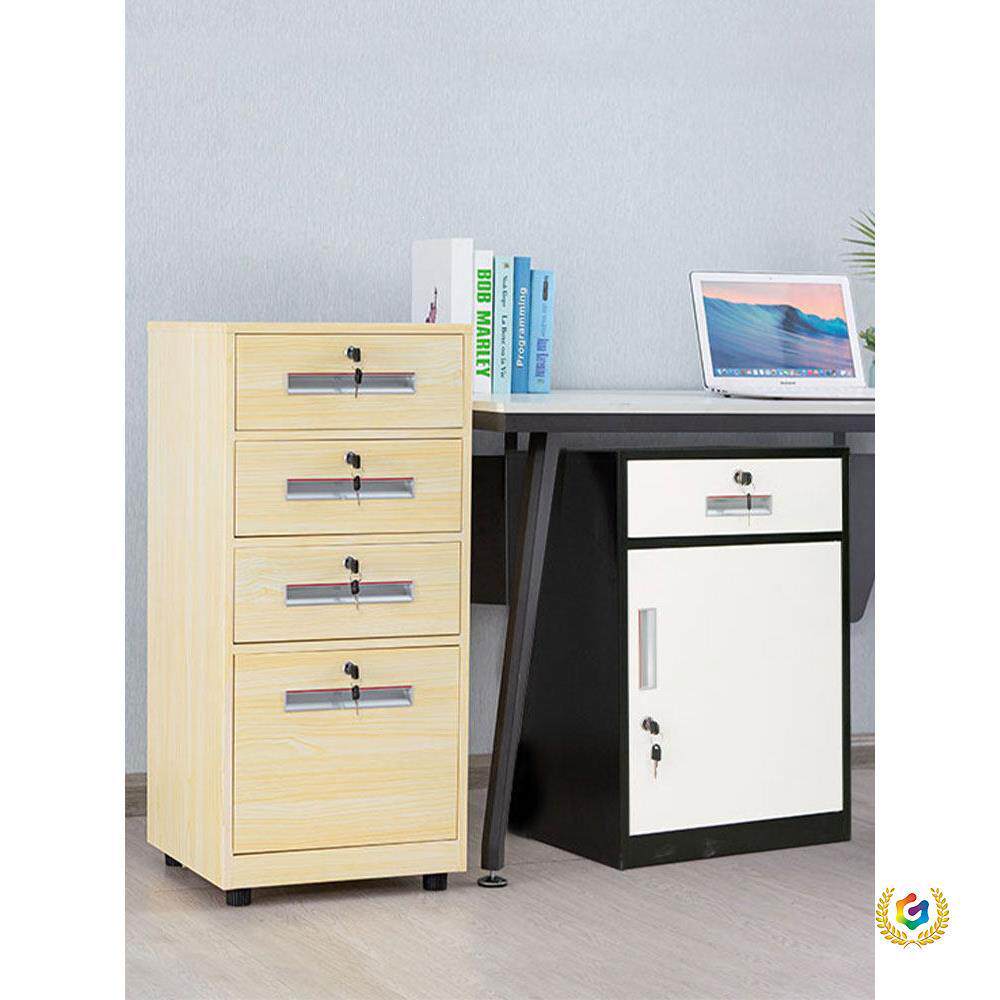 ∈铁皮文件柜密码矮柜办公室桌下活动抽屉柜资料收纳带锁储物小柜