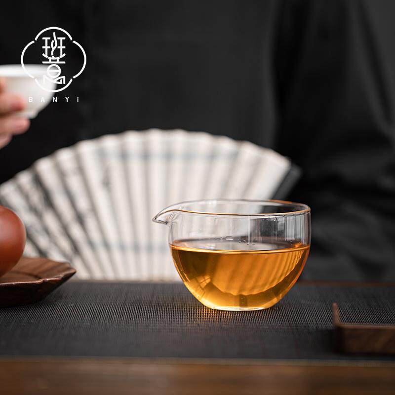 玻璃公道杯简约创意透明公杯茶海单个功夫茶茶道配分茶器圆形