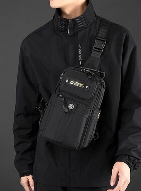 WEPOW双ER新款户休外通勤胸包闲多功能轻可肩背DXR包便单肩斜挎包