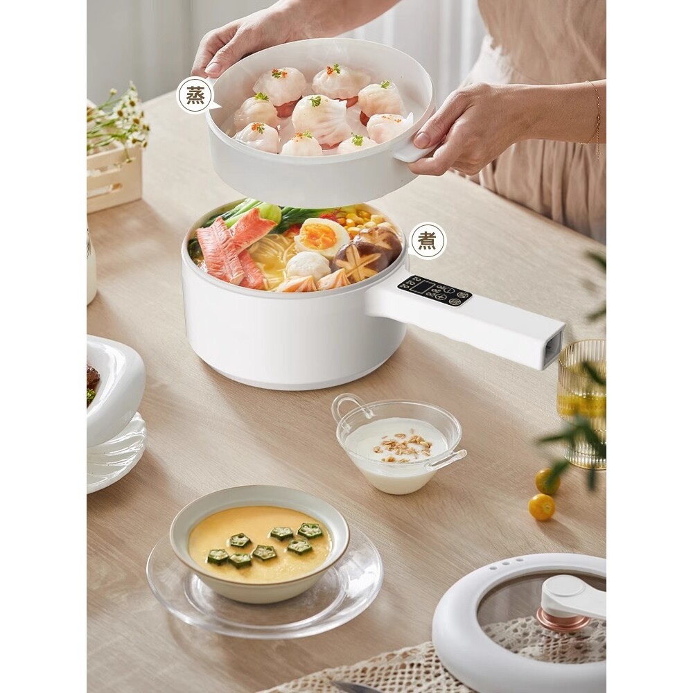 多功能麦饭石不粘锅炒锅家用炒菜锅插电小炒锅一体小型宿舍1-2人3