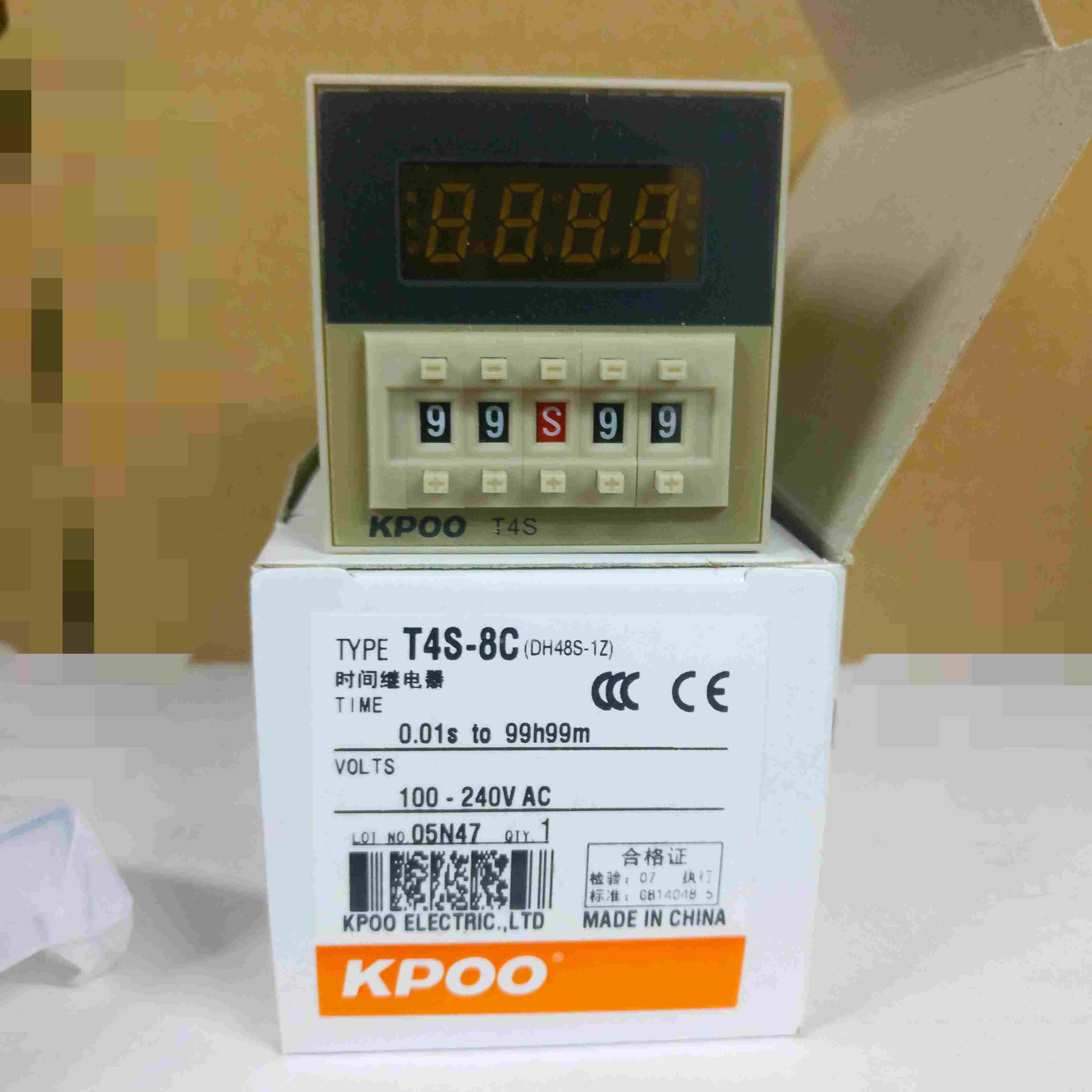 开普KPOO 单延时数显时间继电器 T4S-8C (DH48S-1Z) 带暂停复位
