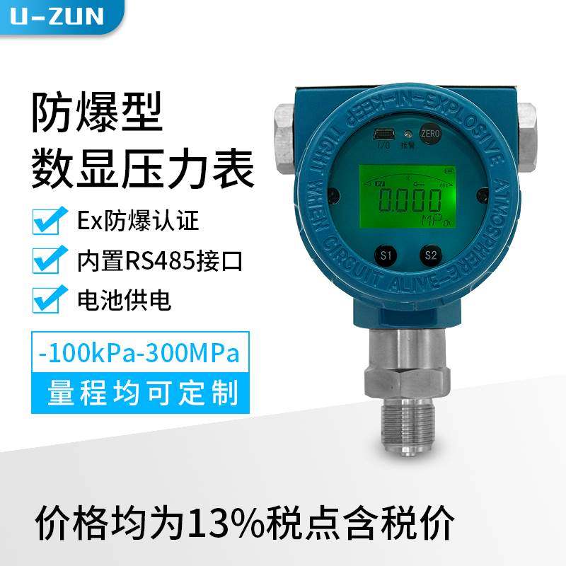 防爆智能压力表真空负压表气压液压水压油压分体式电池供电数显表