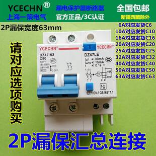 家用漏电保护器电闸总开2P50A空开带漏保C40双线空气开关DZ4763Le