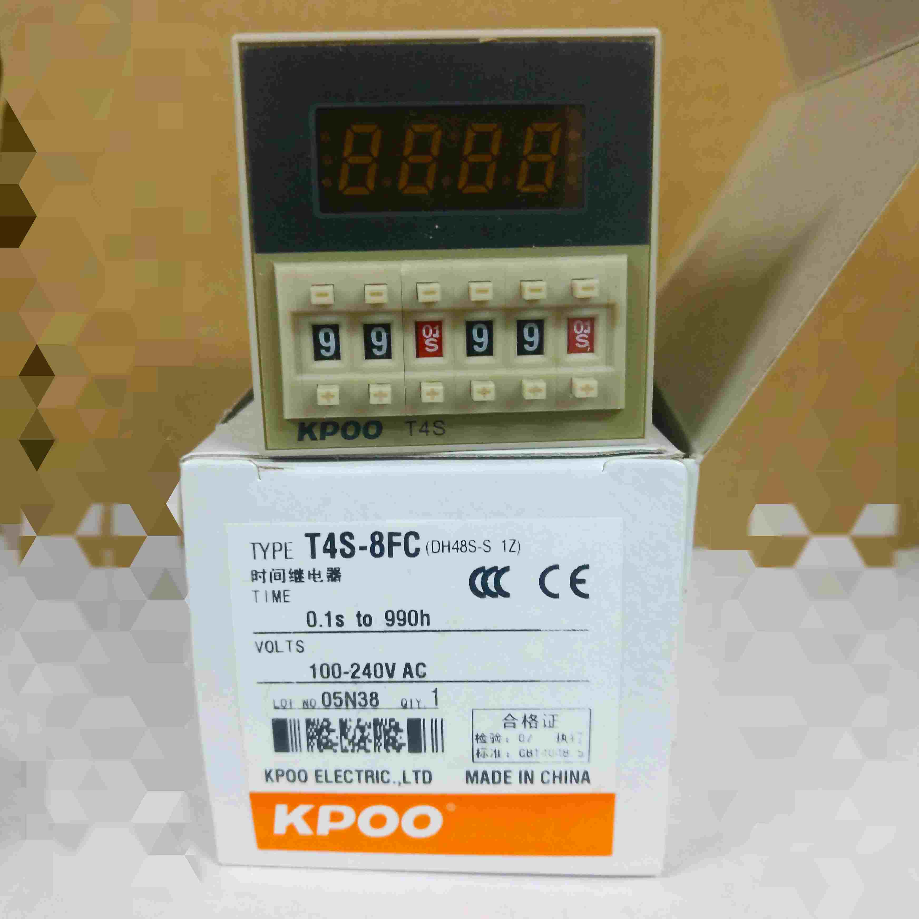 开普KPOO 双设定循环延时数显时间继电器 T4S-8FC (DH48S-S/1Z)