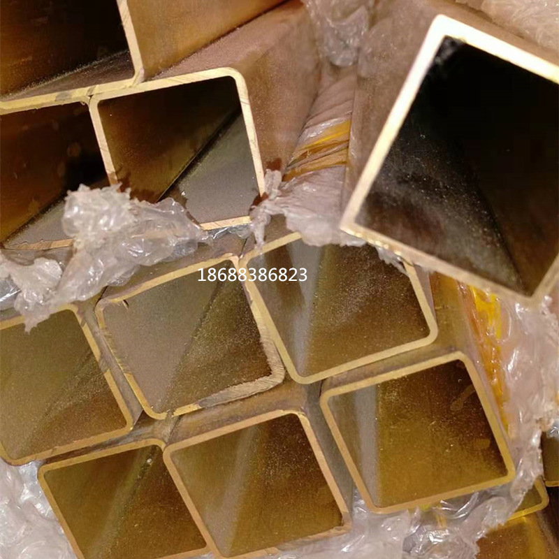 热销家具装饰黄铜方管 空心矩形四方铜管 铜方通 H63扁黄铜管加工