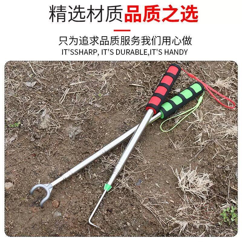 热销地膜钩子不锈钢伸缩破膜神器勾扣蒜苗花生农具放风勾出苗农用