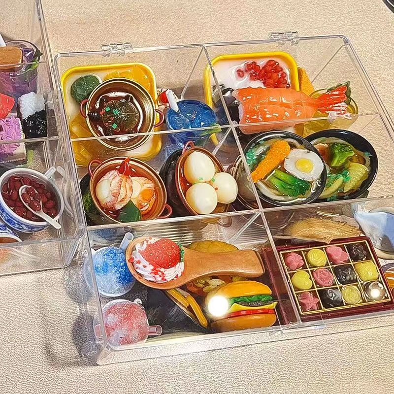 热销迷你食玩展示架微缩超市货架玩具小酒瓶收纳盒桌上防尘糖头分