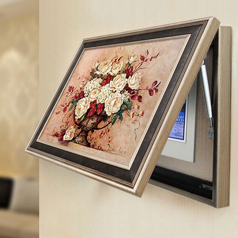 热销麋鹿美式电表箱装饰画免打孔可推拉欧式配电箱电源开关盒遮挡