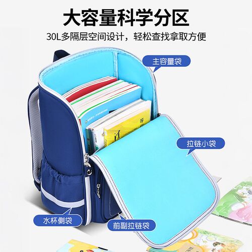 热销书包女生小学生儿童双肩揹包女童1-23-6年级男孩减负护脊定制