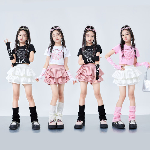 爵士舞女童服装炸街时髦幼儿模特走秀街舞潮服嘻哈舞蹈儿童演出服