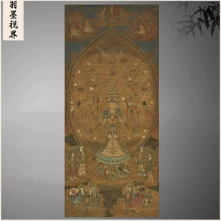 南宋千手千眼观世音菩萨临摹书画真迹高清微喷仿古装裱挂轴装饰画