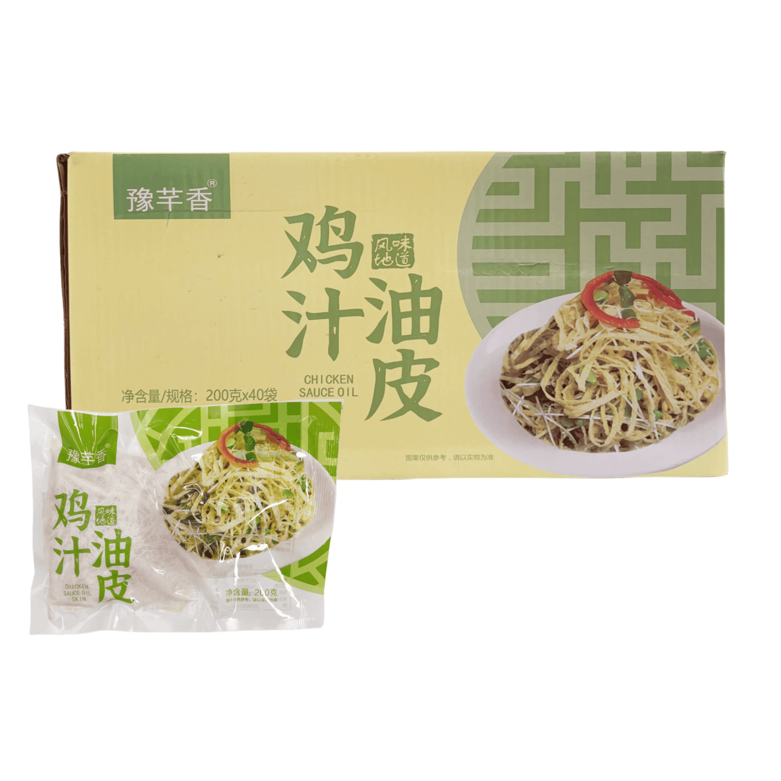 鸡汁油皮鸡汁油豆腐丝豆皮豆腐皮半成品200g40包凉拌小炒火锅商用