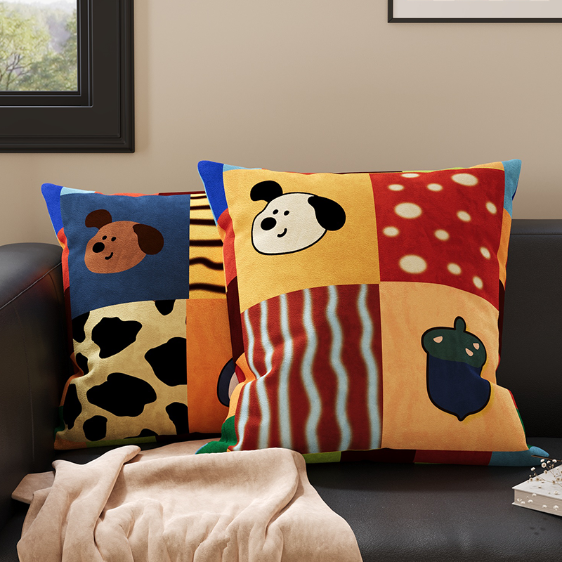 多巴胺卡通抱枕套沙发客厅靠枕靠垫办公室腰枕靠背垫床头飘窗腰靠