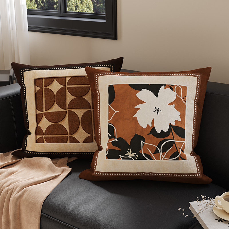 轻奢客厅中古风沙发抱枕芯腰枕靠背垫卧室床头床上装饰腰靠可拆洗