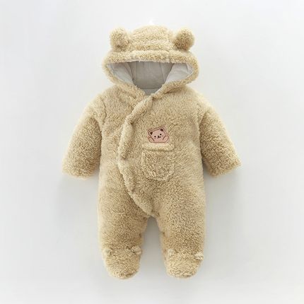婴儿外出抱抱服秋冬款包脚冬天z连体衣加绒加厚棉服保暖超萌带帽