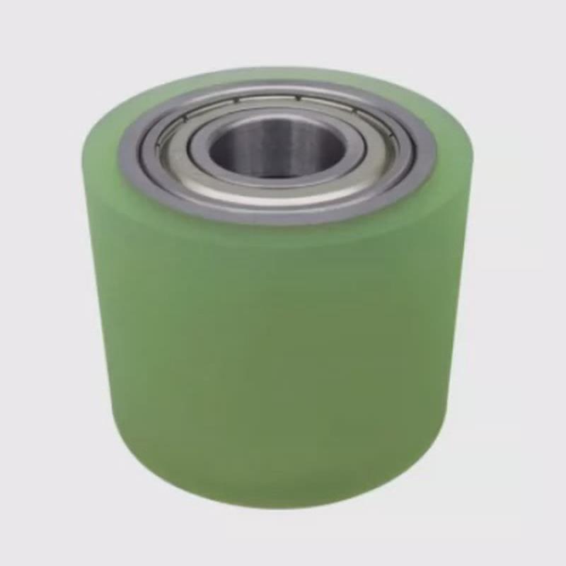 现货pu聚氨酯胶轮胶辊包胶滚筒双轴承无动力滚轮耐磨定制橡胶硅胶
