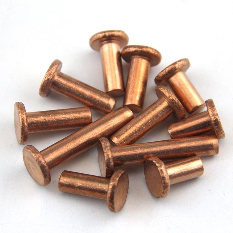 紫铜平头铆钉按斤 1斤价GB109紫铜铆钉M1.5M2-M8敲击式实心紫铜钉