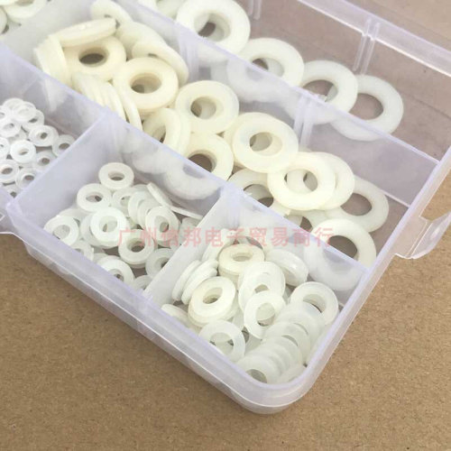 。480pcs塑料平垫 白色尼龙垫圈M2/2.5/3/4/5/6/8/10mm内径小垫片