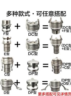不锈钢快速接头拉杆式扳把式盖子内塞DCDP快装接头油罐车接头帽子