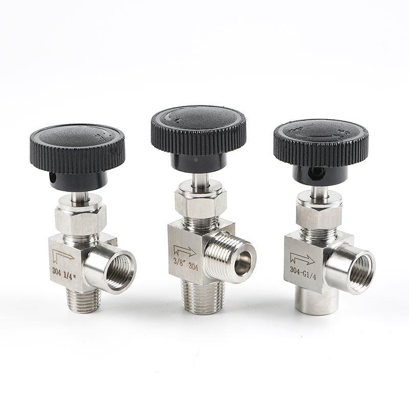 不锈钢直角针型阀304角式调节阀90度流量阀2分内外丝仪表4分针阀